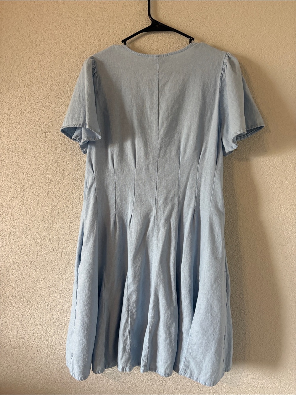 Universal Thread Light Blue Button-Front V-Neck Mini Dress - Picture 6 of 6